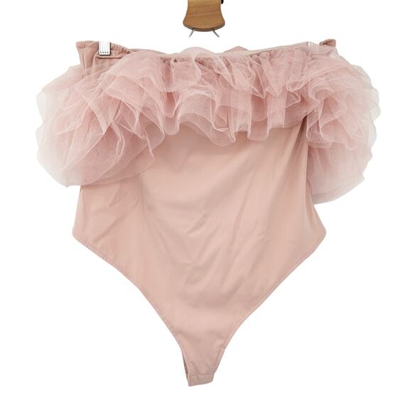 Her Entire Name Says Grace Balletcore Ballerina Tulle‎ Off Shoulder Bodysuit L - Picture 1 of 5
